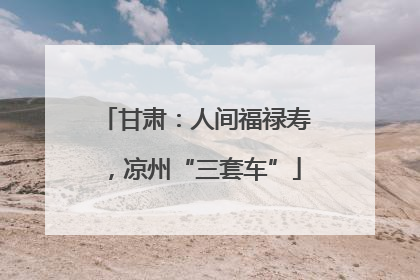 甘肃：人间福禄寿，凉州“三套车”
